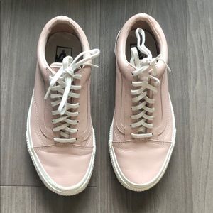 Vans old skool leather baby pink van low tops
